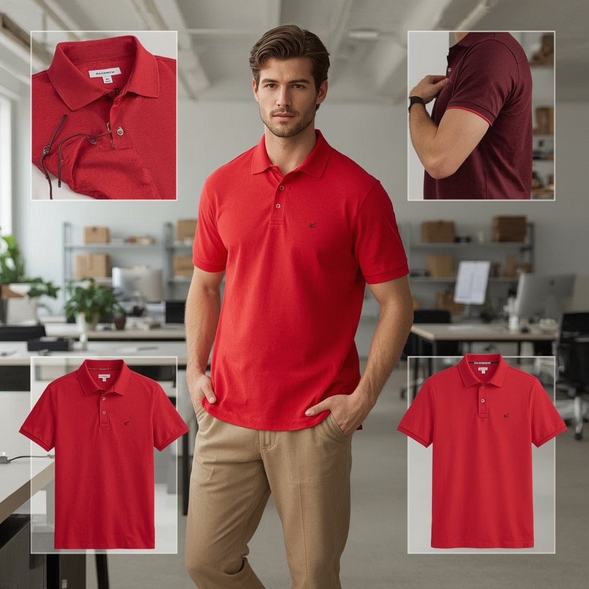 Tricou Polo Rosu
